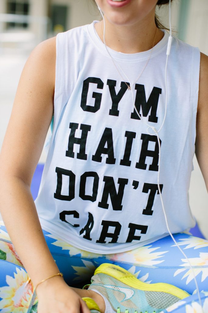 gym hair don't care muscle tank