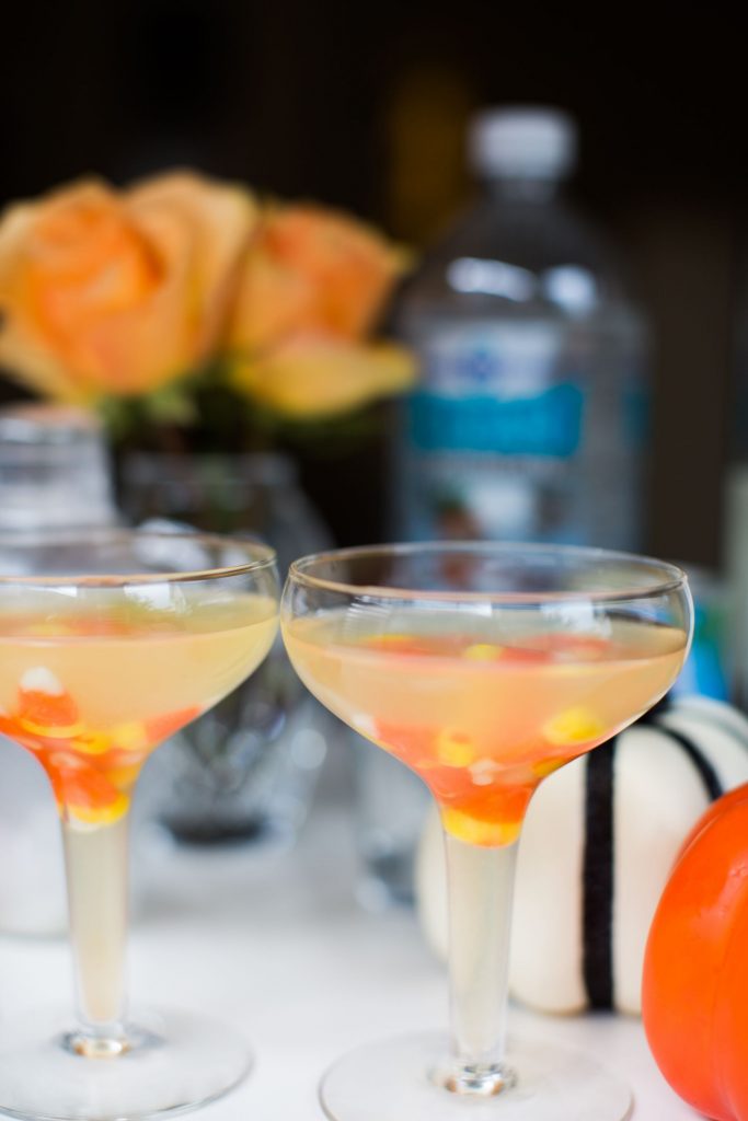 Candy corn vodka martinis, Halloween beverage ideas