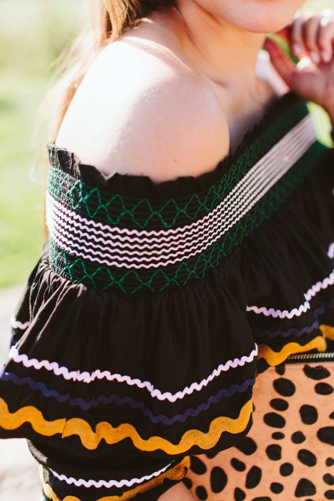 rickrack detailing, off the shoulder embroidery, must-have fall outfits