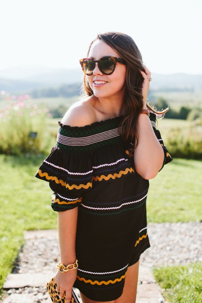 trendy dresses, rickrack must-have, off the shoulder dress
