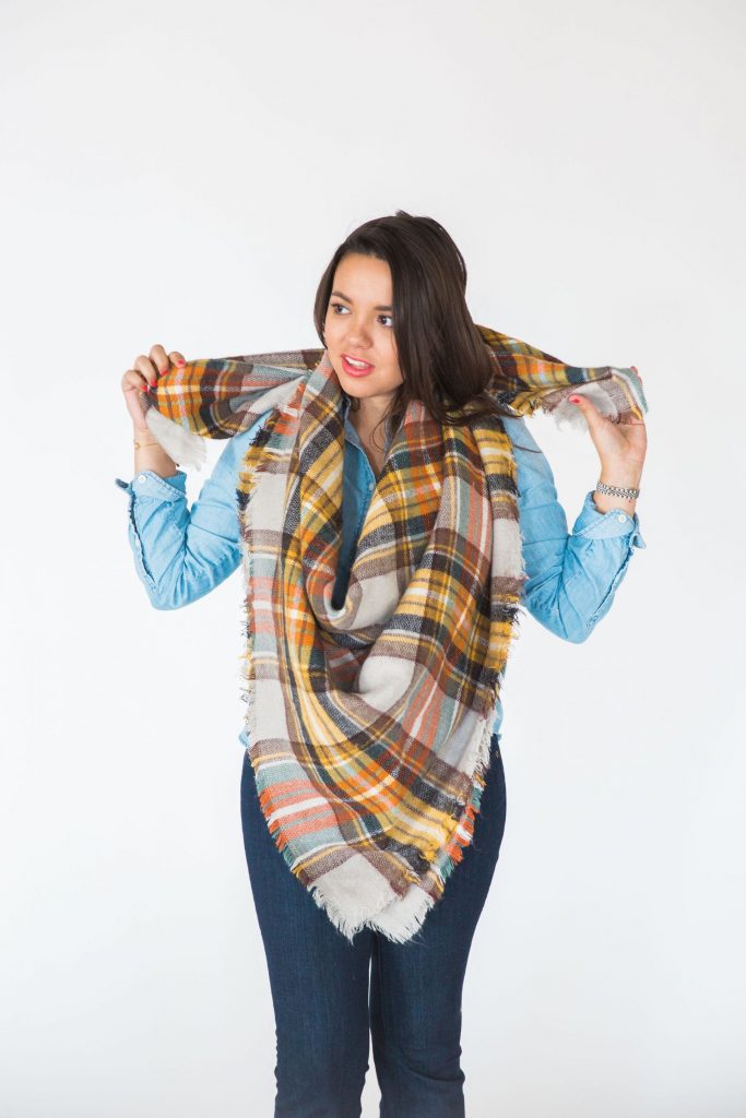 plaid scarf how to tie, fall style