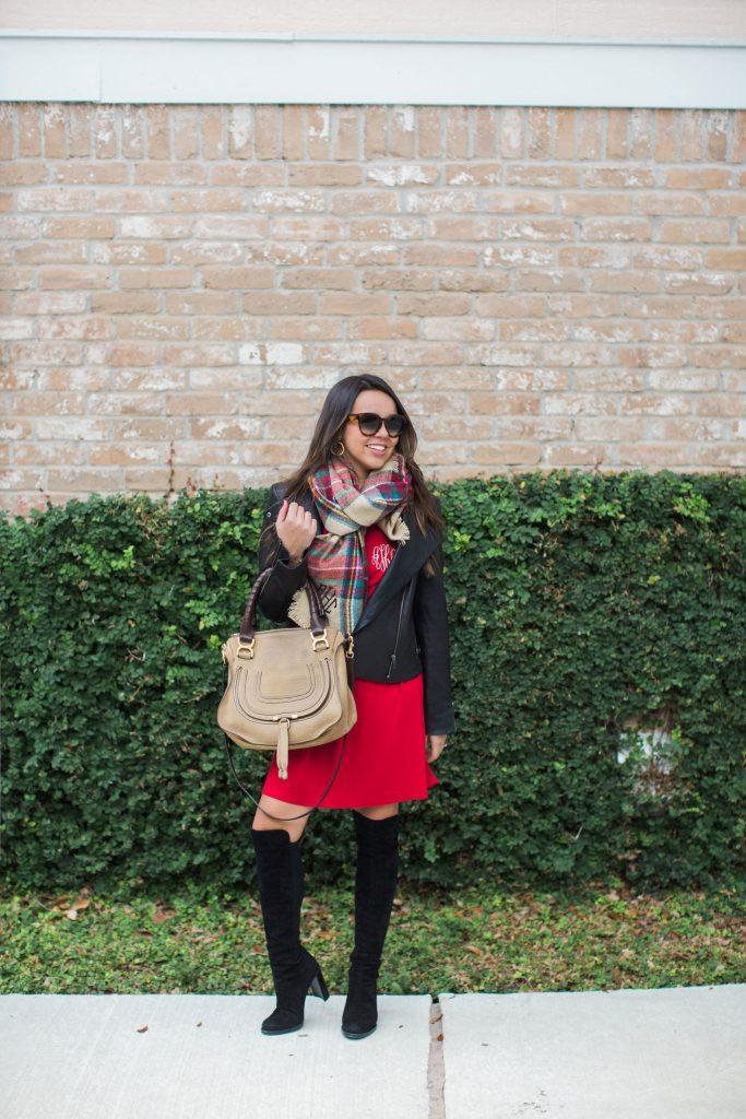 swing leather jacket, Stuart Weitzman heeled boots