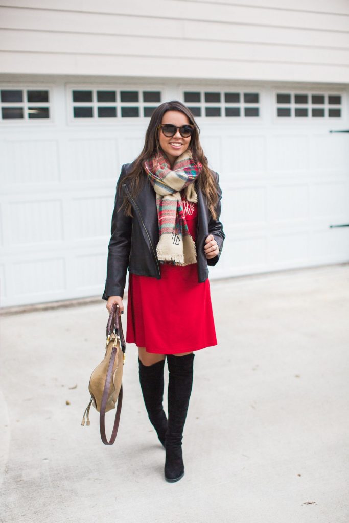 Stuart Weitzman boot outfit ideas, holiday outfits 