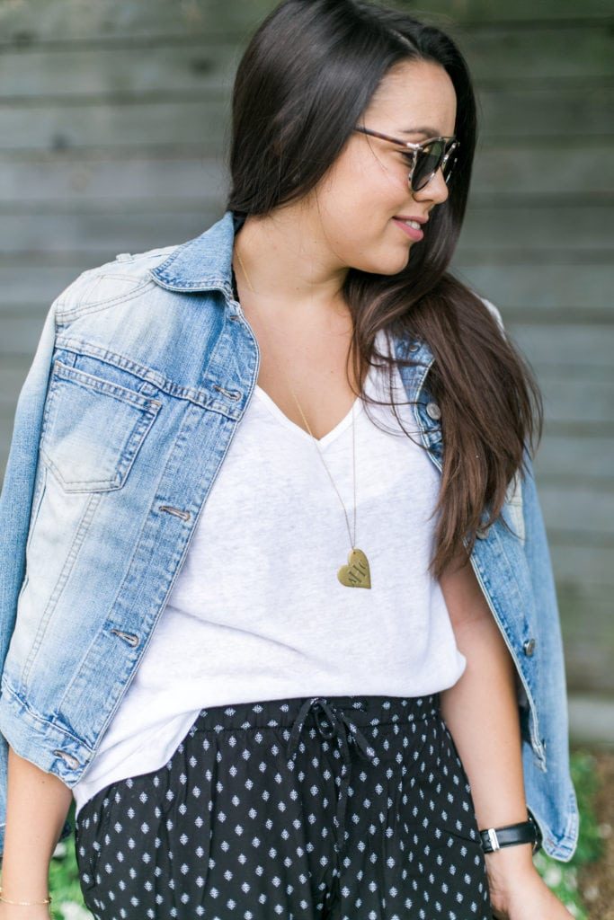Golden Thread heart necklace, monogrammed necklace
