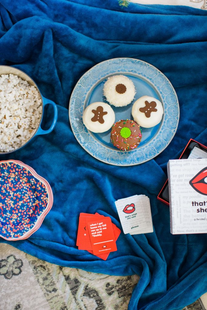 Girls night, game night setup, holiday party ideas