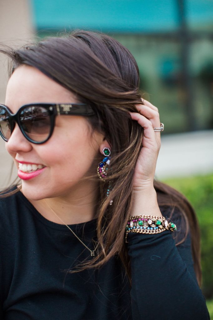 Prada cat eye sunglasses, Stella & Dot Rebecca Minkoff jewelry, statement jewelry ideas