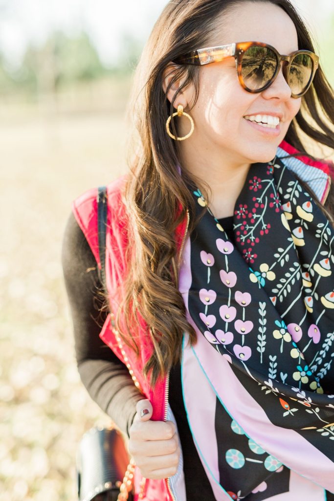 Valentino printed scarf, designer silk scarves, Julie Vos jewelry