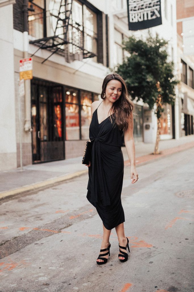 black tie wedding guest dress, Prada heels