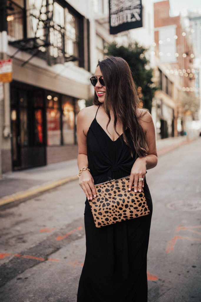 leopard print calf-hair clutch 