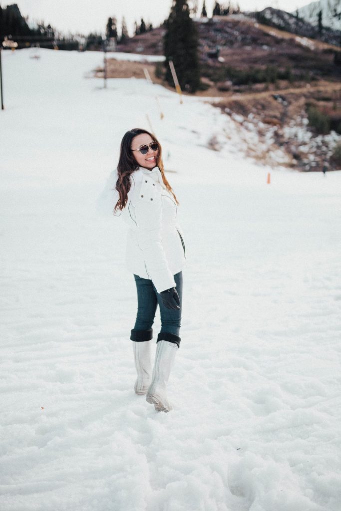 All white ski jacket