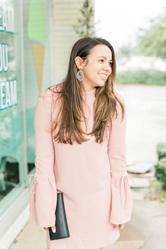 blush pink date night dress