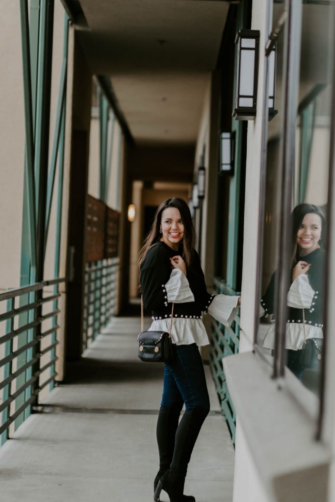 pearl embellished top, statement blouses and tops on a budget