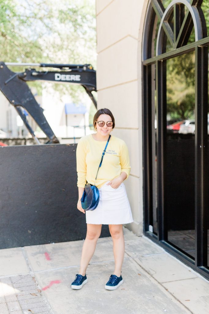 On the Bright Side sweatshirt, J.Crew graphic tee