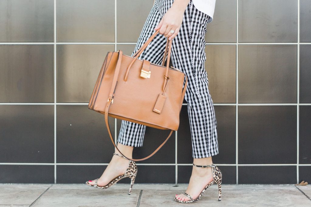Miu Miu Madras satchel, Stuart Weitzman Nudistsong heels