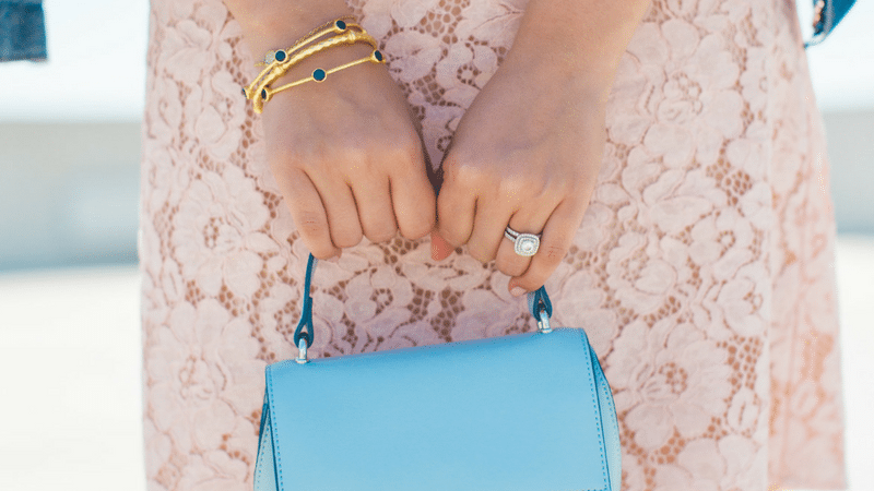 Blush pink lace dress