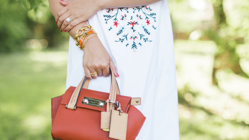 Embroidered Off the Shoulder Dress