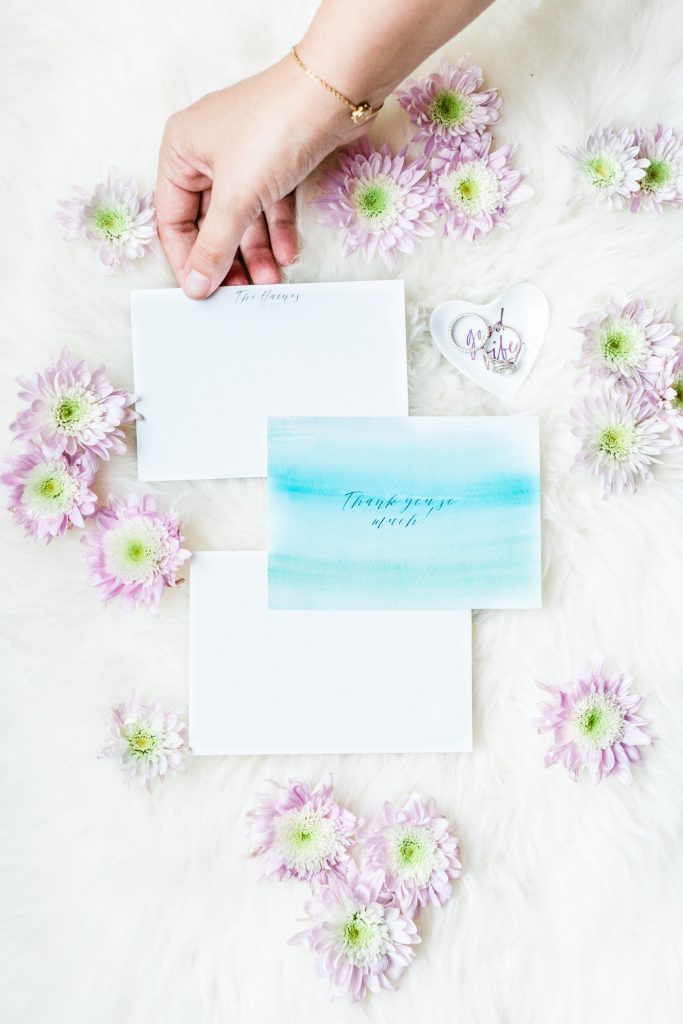 custom wedding stationary and thank yous