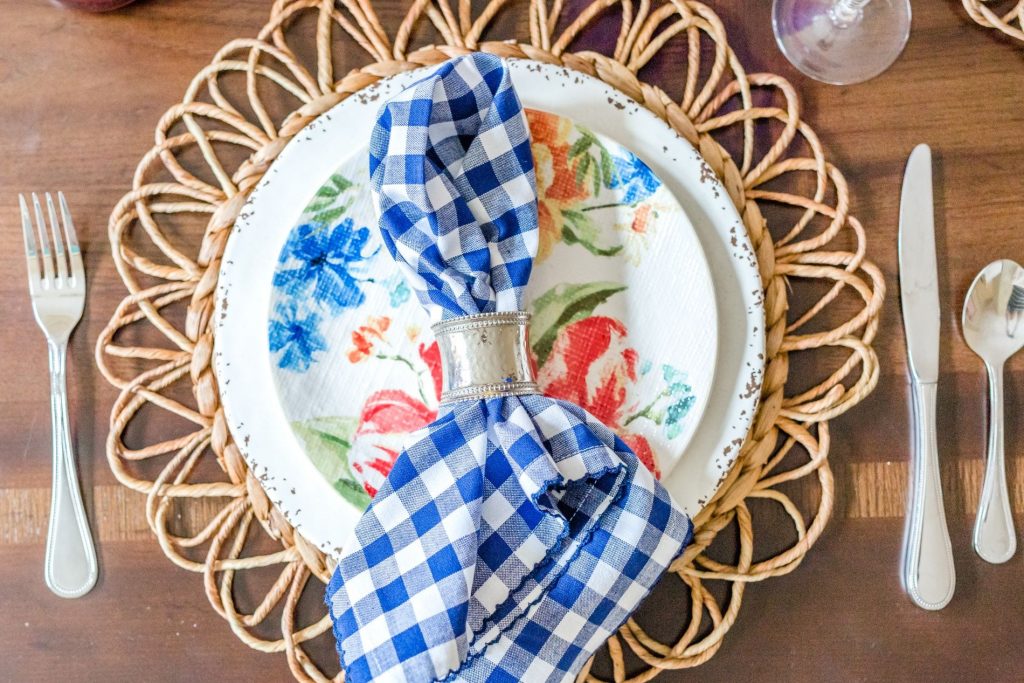 spring dining room table setting
