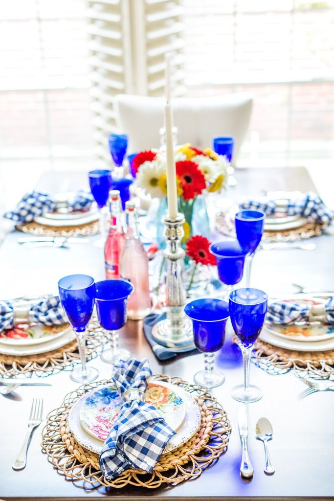 Primary color dining room table setting