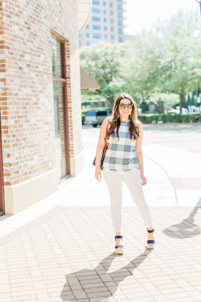 preppy spring outfit ideas, gingham