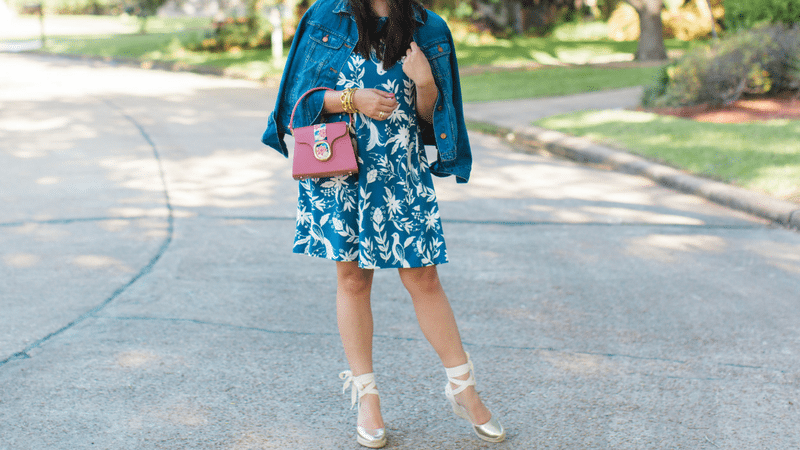 Peacock Printed Swing Dress