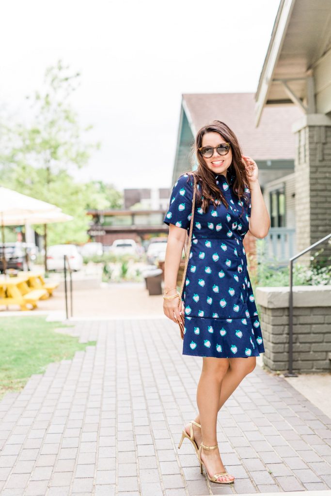 Draper James strawberry print dress