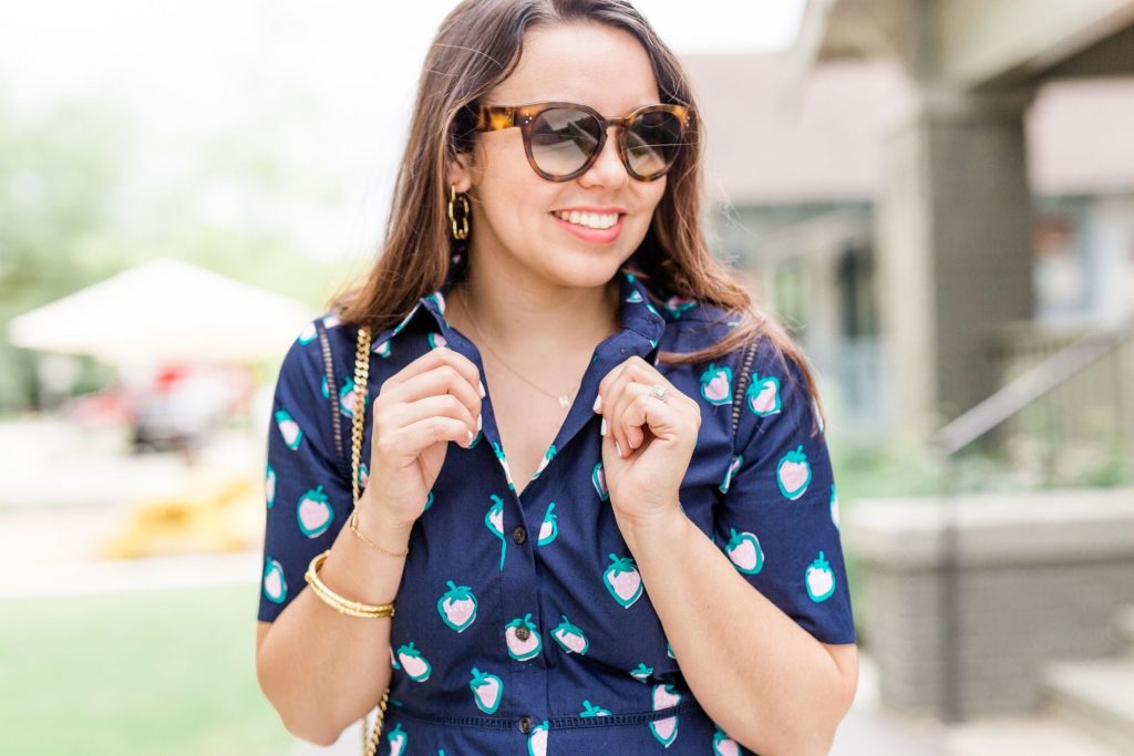 Draper James shirtdress, Julie Vos jewelry