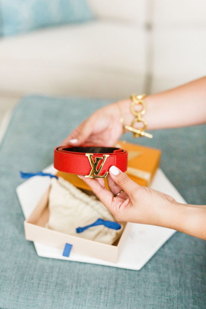Louis Vuitton red belt women 