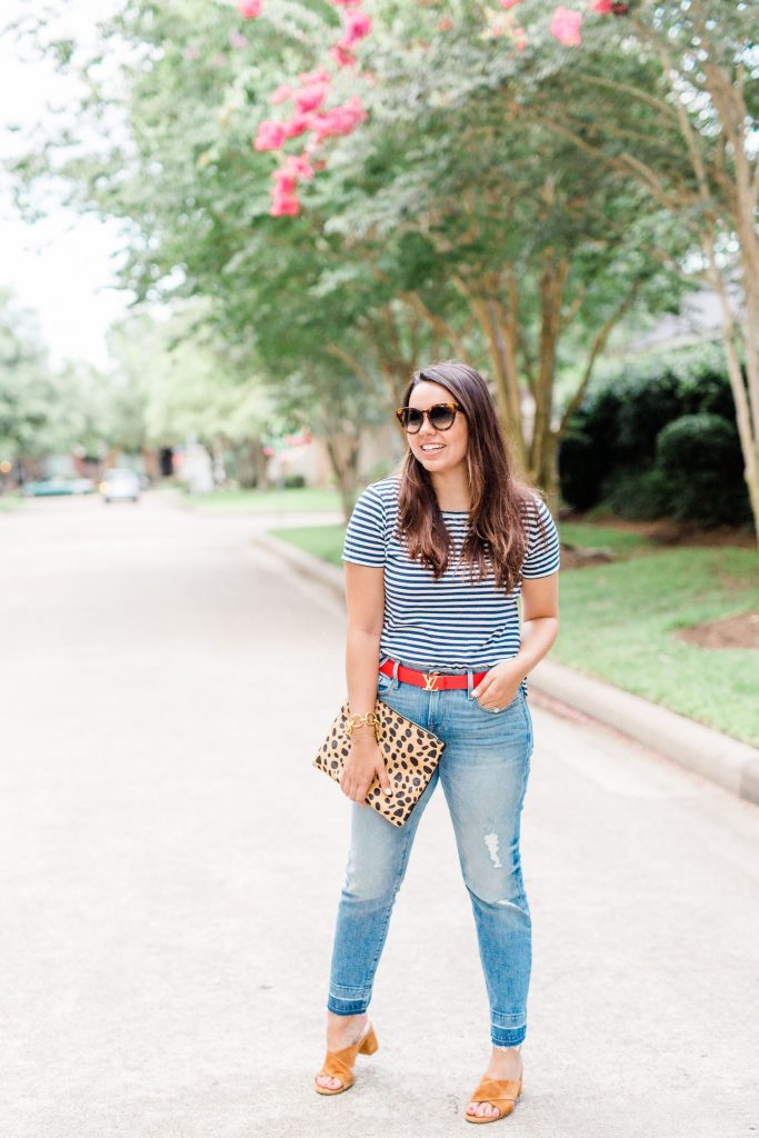 easy summer outfit idea, Frame Le Boy jeans