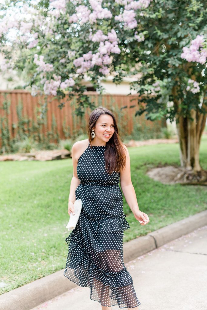 tiered halter maxi dress