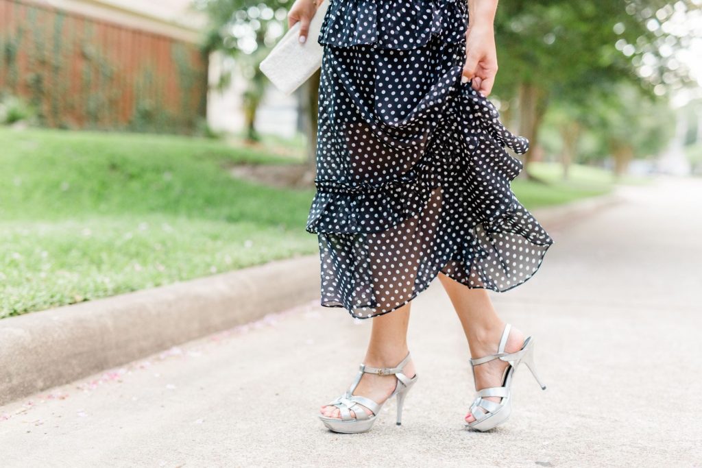 YSL Tribute metallic sandals
