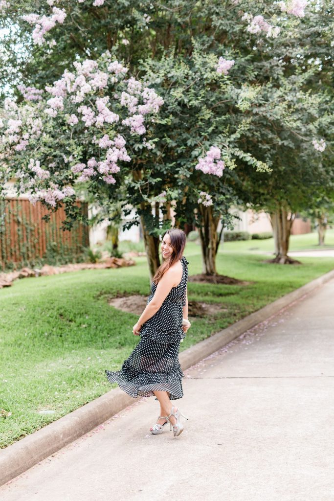 polka dot tiered maxi dress | Girl Wonder Life