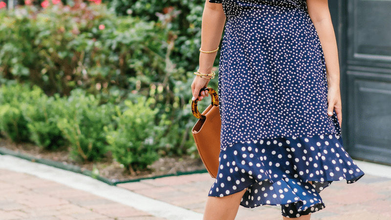 One Shoulder Polka Dot Dress