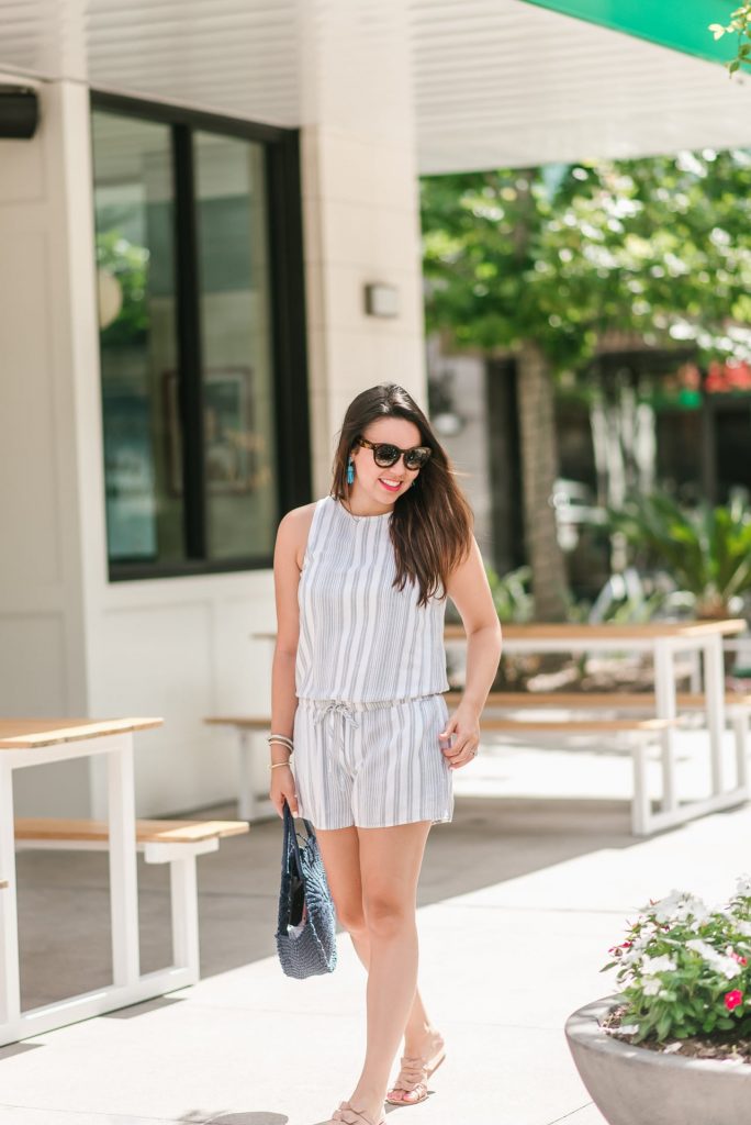 summer striped romper | Girl Wonder Life
