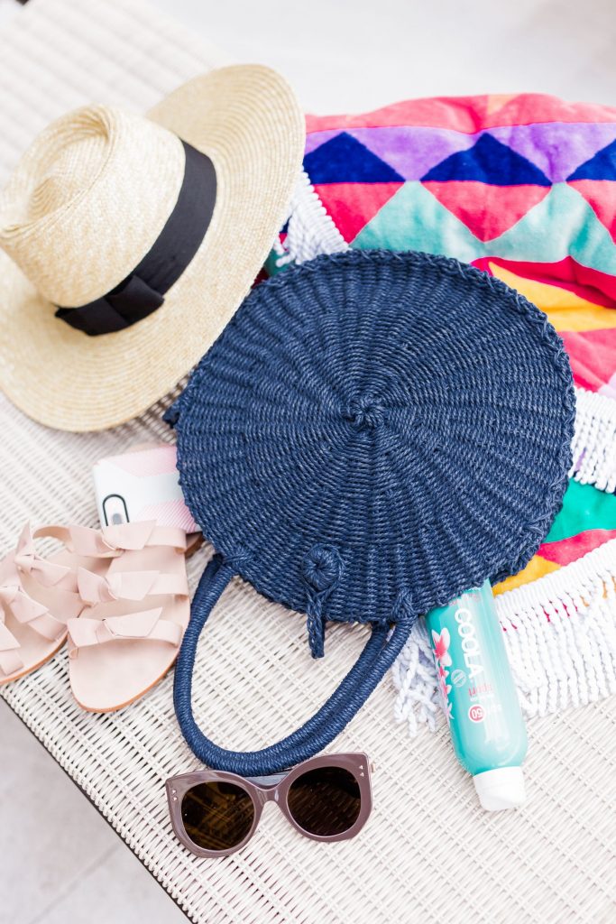 Hat Attack round straw summer bag 
