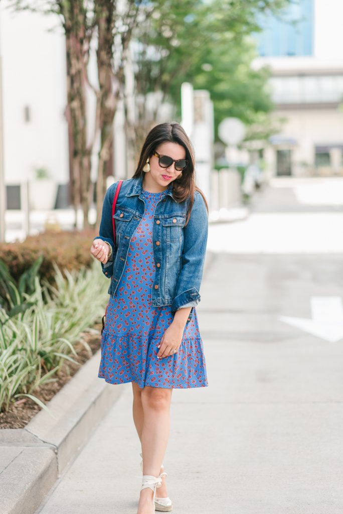 Summer swing dress and lace-up espadrilles