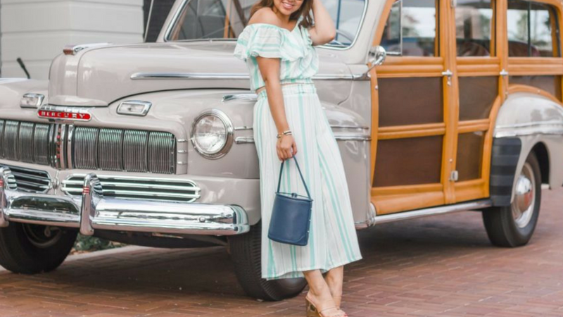 Striped two-piece set