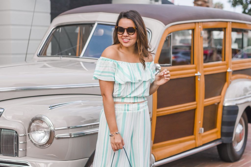 off the shoulder striped crop top | Girl Wonder Life