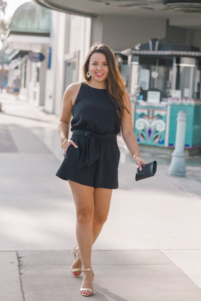 sleeveless romper for date night | Girl Wonder Life