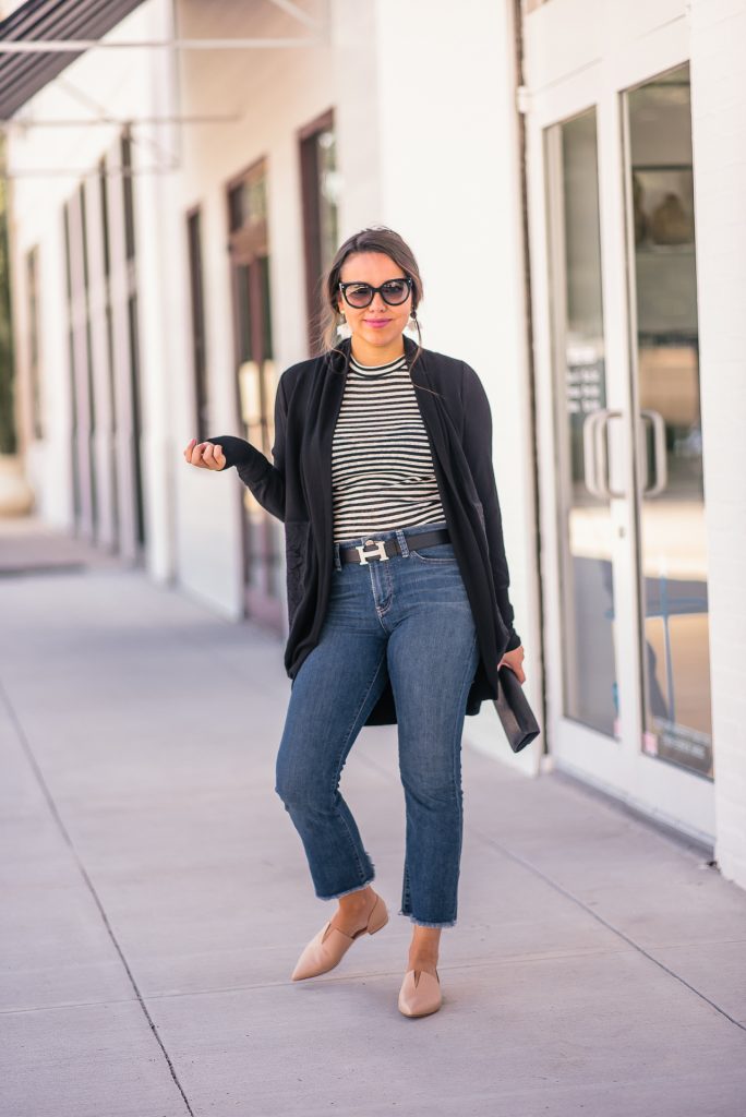classic black and white stripes outfit