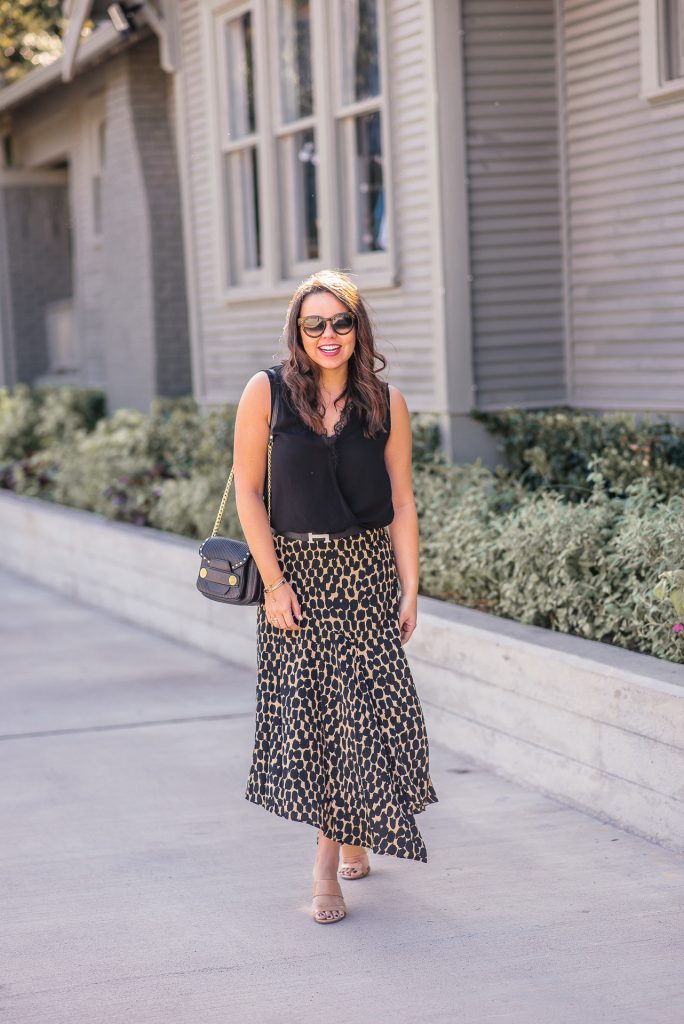 A-line leopard print skirt