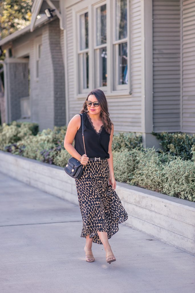 Leopard print skirt styling
