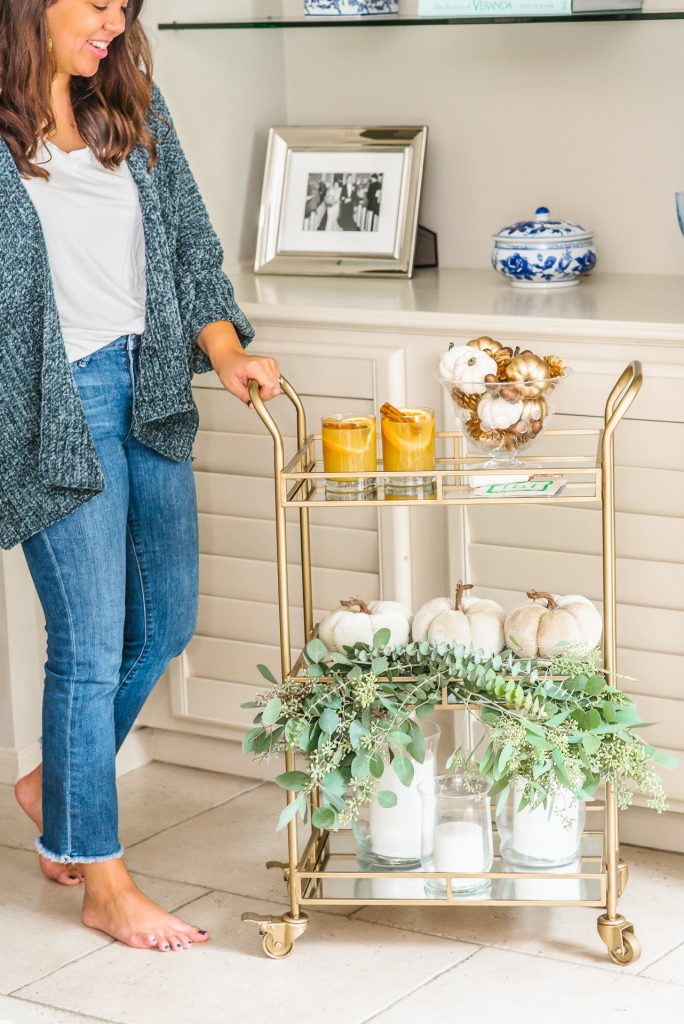 Autumn bar cart decor 