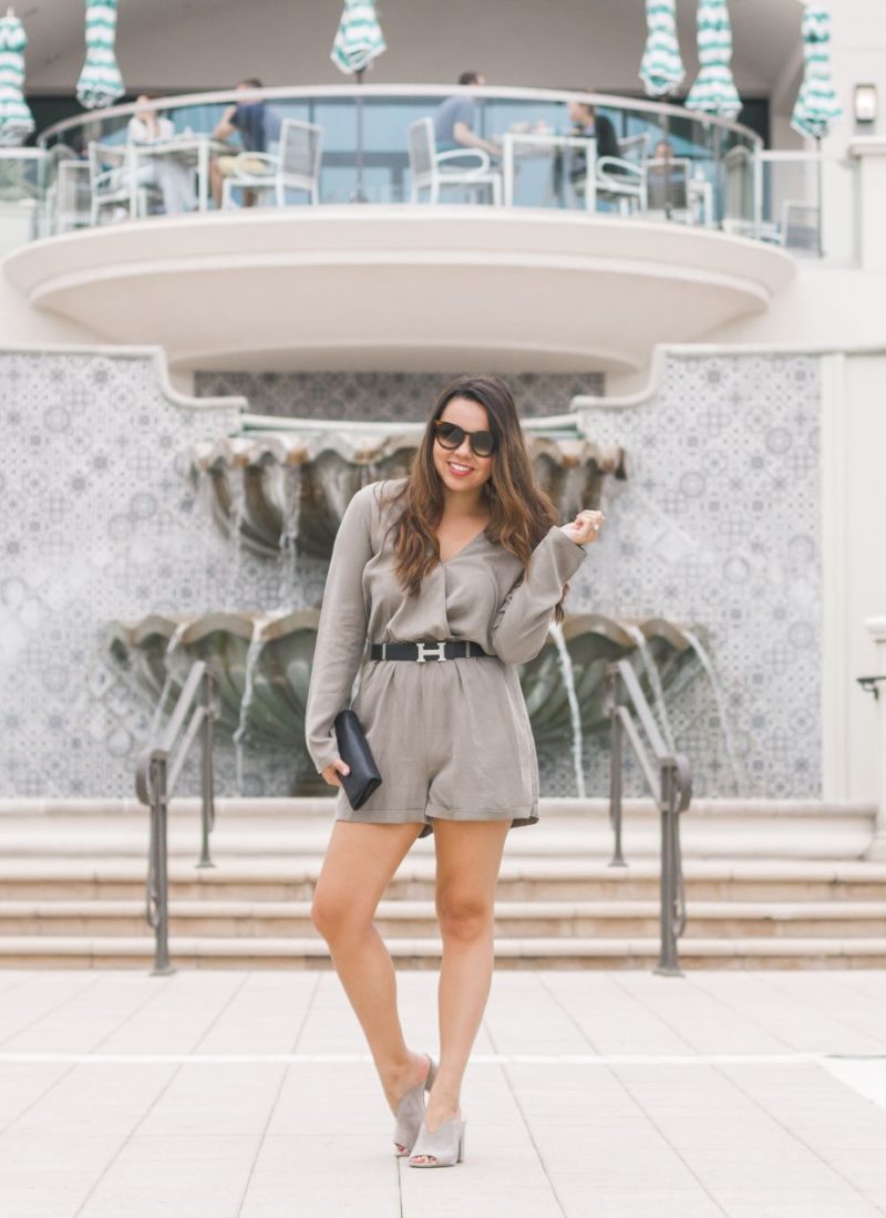 Long-sleeved Olive Romper