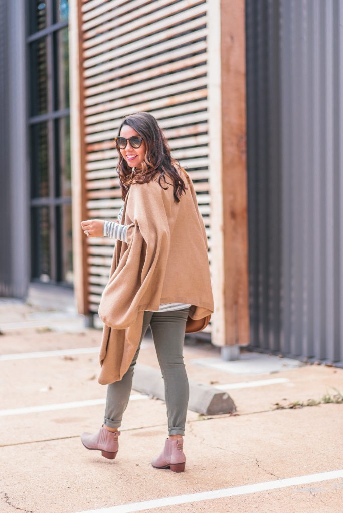 Cuyana Alpaca cape, Jack Rogers booties, Fall outfit idea