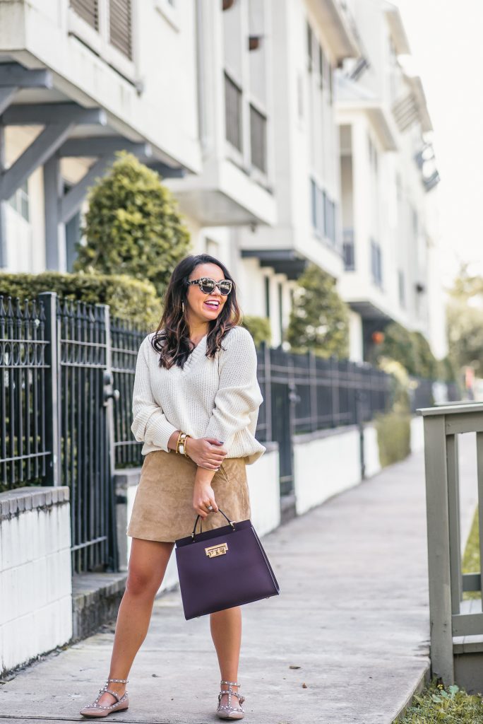 suede miniskirt for fall