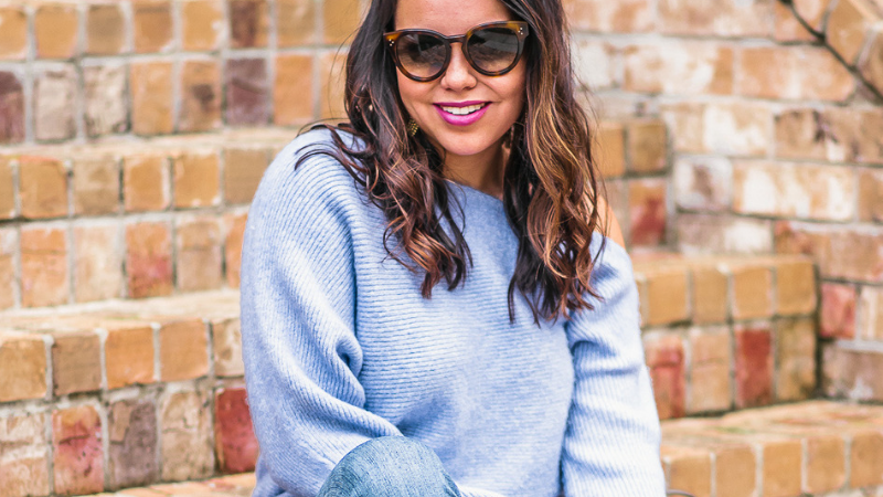 One-Shouler Lilac Sweater