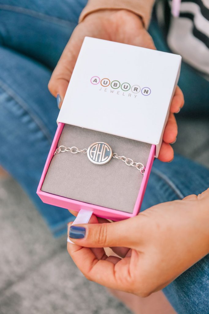 Auburn Jewelry monogrammed sterling silver bracelet