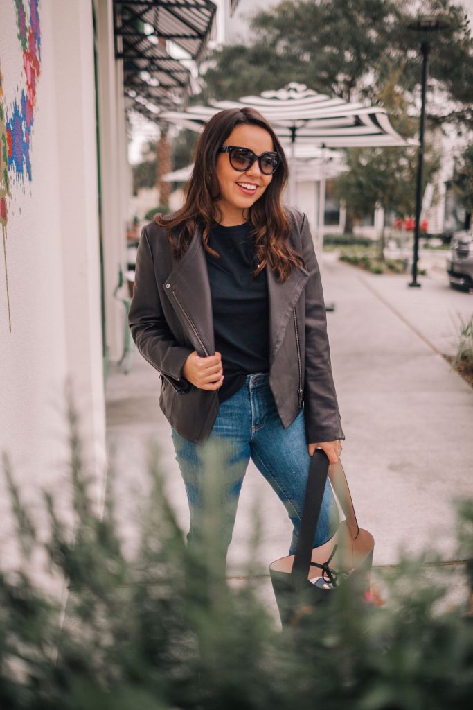 draped leather jacket for fall and winter