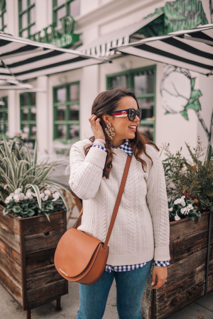 Gucci sunglasses, Lisi Lerch earrings